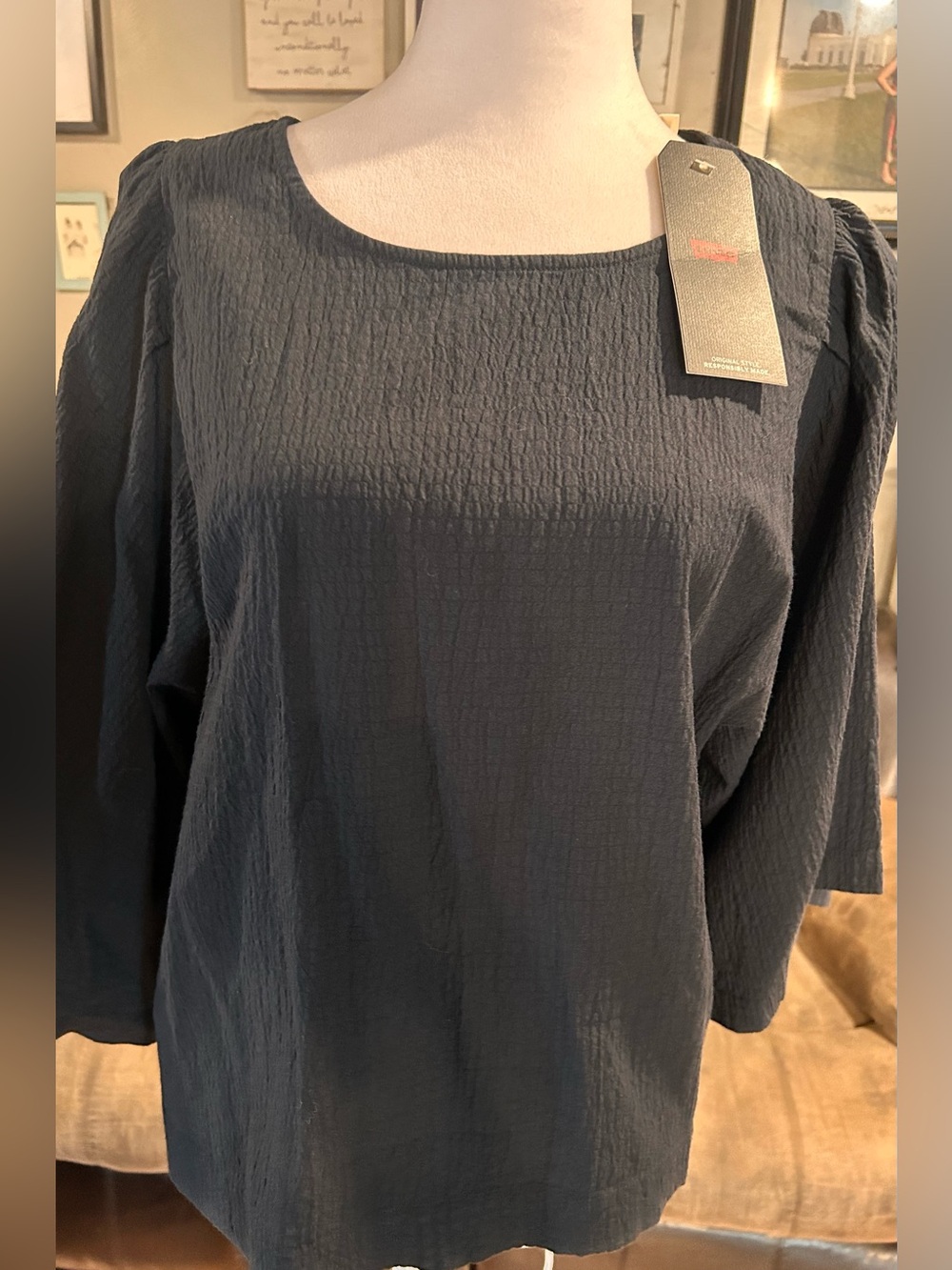 Levi's black Textured Scoop-Neck Tunic
